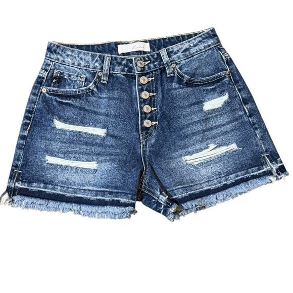 KANCAN | Estilo Denim Distressed Shorts SZ:Small {142} - Picture 1 of 10